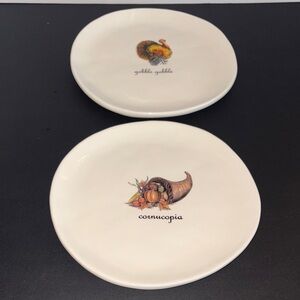 Studio M Thanksgiving Fall Themed Plates Set Magenta Rae Dunn